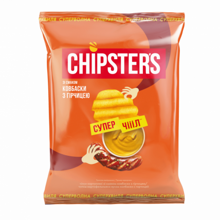 Чіпси Chipsters хвилясть ковбаски з гірчицею 110 г.