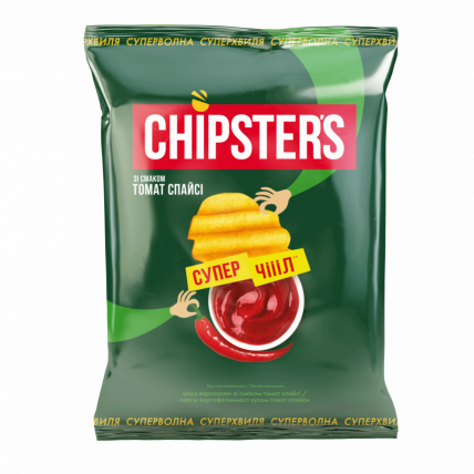 Чіпси Chipsters хвилясті томат спайсі 110 г.